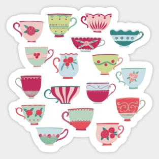 Antique China Teacups Sticker